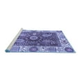 thumbnail image 2 of Ahgly Company Machine Washable Indoor Square Oriental Blue Traditional Area Rugs, 4' Square, 2 of 4