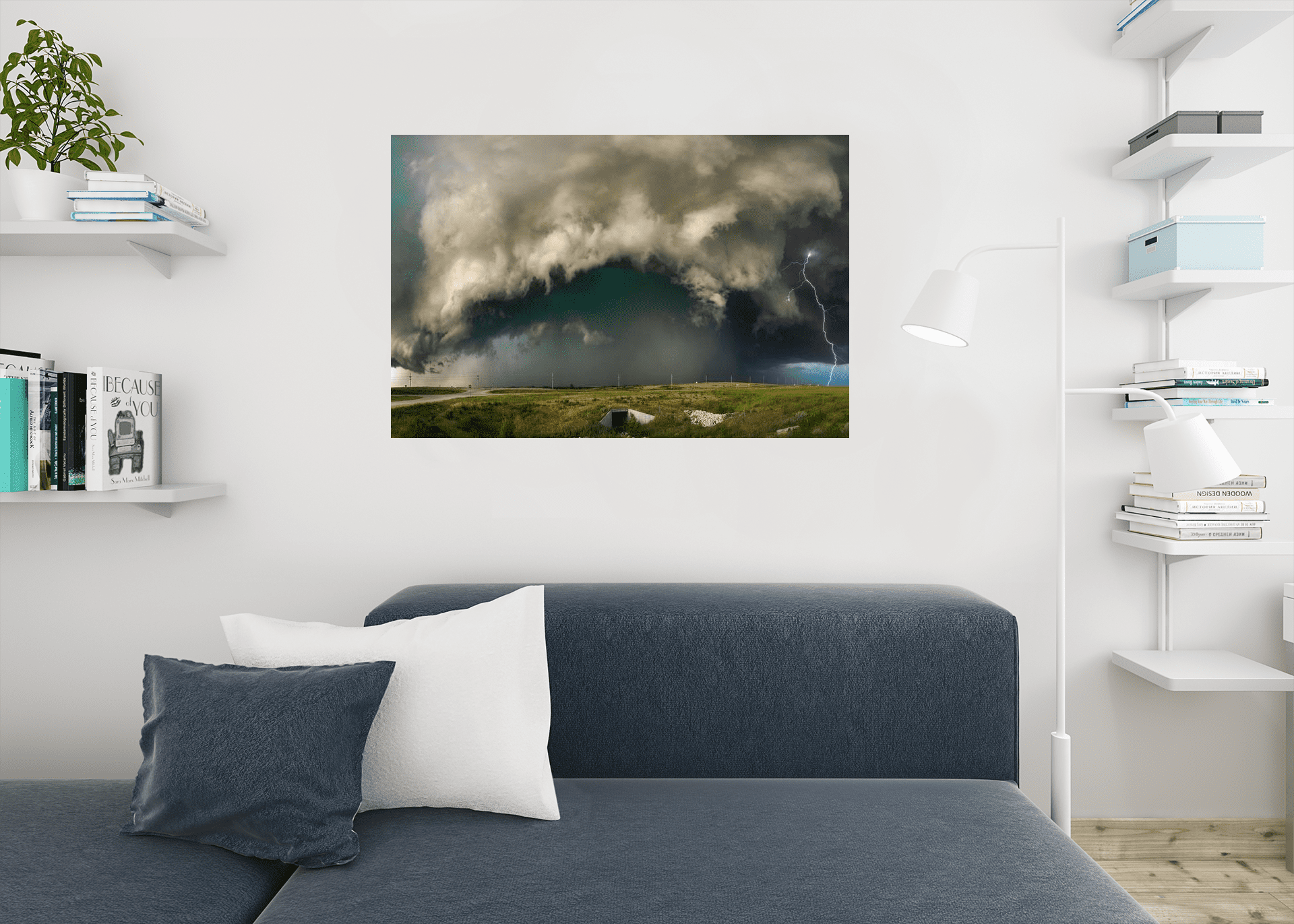 Violent Thunderstorm on Plains of Kansas Photo Art Print Poster 18x12 inch