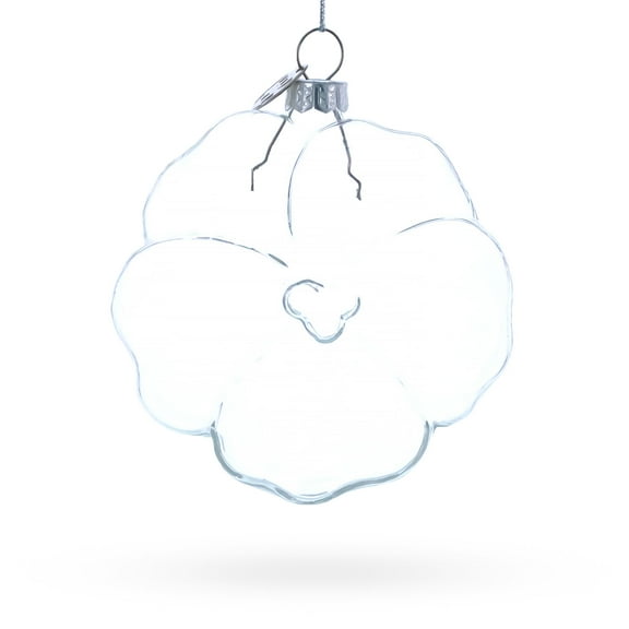 Flower-Shaped Clear Glass Christmas Ornament