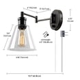 thumbnail image 5 of Globe Electric LeClair 1-Light Dark Bronze Plug-In or Hardwire Industrial Wall Sconce, 65311, 5 of 13