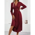 thumbnail image 3 of Women'S Long Sleeve Maxi Dress  Fall Trendy Elegant V-Neck Flowy Wedding Guest Holiday Formal Long Dresses, 3 of 7