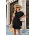 thumbnail image 5 of Womens Summer T Shirt Dress Casual Cap Sleeve Crewneck Loose Shift Mini Dresses Black XXL, 5 of 7
