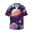 thumbnail image 3 of Goofa Planet Pastel Galaxy Printed Men's Casual Short-sleeved Shirt,Lightweight Breathable Button-down,Summer Casual men's top,Versatile Fashion shirt-3X-Large, 3 of 7