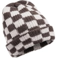 thumbnail image 4 of YooGuoGuo Beanies Winter Plaid Cuff Knit Hat Soft Stretch Thick Chunky Warm Knitted Skull Ski Cap Toboggan Hats for Cold Weather, 4 of 9