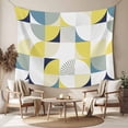 thumbnail image 2 of Yellow Geometric Tapestry for Bedroom Wall Hanging Tapestry, Middle Century Modern Abstract Art Ceiling Backdrop Tapestries Poster Blanket Wall Decor for Teens Room Living Room Dorm 55" x 73", 2 of 8