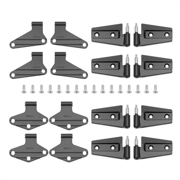 For 07-2018 Jeep Wrangler JK Body Door Hinge Replacement Set Powder Coat 16Pcs