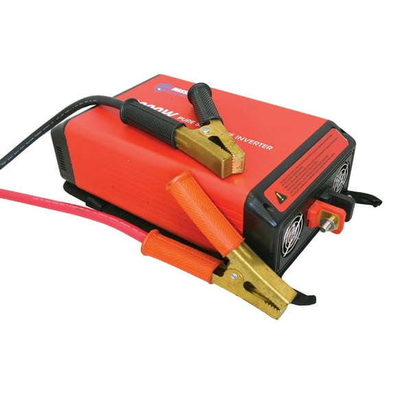 Massimo 1200W Pure Sine Wave Power Inverter – DC 12V to AC 110V with LCD Display, 4 AC Outlets, USB Port, Battery Clamps & Case