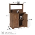 thumbnail image 3 of JOINICE Farmhouse Coffee Bar Cabinet with Storage and Power Outlet,Small Coffee Station with Adjustable Shelf,for Dining Room,Kitchen, Living Room,Walnut, 3 of 8