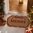 thumbnail image 4 of Merry Christmas Doormat, Scalloped Christmas Outdoor Rug, Bow Printed Welcome Mat, Durables Outside Indoor Rug, Entryway, Front Door, Porch, Patio, 4 of 7