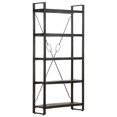 thumbnail image 5 of vidaXL 5-Tier Bookcase Black 90x30x180 cm Solid Mango Wood, 5 of 5