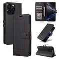 thumbnail image 1 of Premium Wallet Case for iPhone 16 Pro with Card Slots & Kickstand, Flip Cover Black, 1 of 7