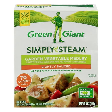 Green Giant Simply Steam Garden Vegetable Medley, Lightly Sauced Frozen Vegetable Mix, 8 OZ