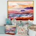 thumbnail image 2 of Designart 'Boat On The Ocean During VIbrant Sunset Glow' Nautical & Coastal Framed Canvas Wall Art Print, 2 of 5
