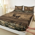 thumbnail image 3 of Manfei Jungle Wildlife Reindeer Bed Sheets, Rustic Farmhouse Animal King Sheets, Teen Adult Man Sheet Set, Lightweight Room Decor, 4pcs, 3 of 7
