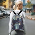 thumbnail image 7 of FORMRS Mini Backpack Purse for Women Quilted Travel Daypack Casual Shoulder Bag, Cube Stripes, 7 of 7