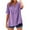 Purple, variant on Tops for Women Short Sleeve Round Neck Casual Summer Loose Tee Shirts Gray XXXL