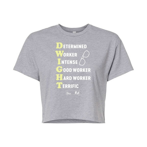 The Office - Dwight Defined - Juniors Cropped Cotton Blend T-Shirt