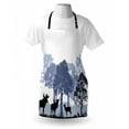 thumbnail image 3 of Moose Apron Forest Design Abstract Woods North American Wild Animals Deer Hare Elk Trees, Unisex Kitchen Bib Apron with Adjustable Neck for Cooking Baking Gardening, Black White Grey, by Ambesonne, 3 of 3