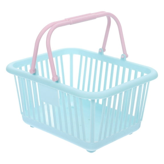 GAXIRE Sky Plastic Shopping Basket for Kids Lightweight Storage Basket with Handle for Kitchen and Home Use 12.5 x 9.5 x 6.5 Inches