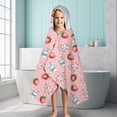thumbnail image 6 of Pink Cow Milk Strawberry Pattern Hooded Bath Towel，60"x35" for Ages 3 To 12 Kids, Quick Dry Lightweight Soft Microfiber Hood Beach Towel Cover Up for Kids, 6 of 7