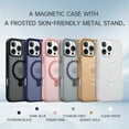 thumbnail image 2 of ELEHOLD Magnetic Case For iPhone 16 Frosted Skin-Friendly Shockproof Case, Ring Stand Rugged Cover, MagSafe Compatible, Semi-Transparent, Desertgold, 2 of 9