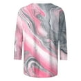 thumbnail image 7 of ZQUUVOU Women's T-Shirts Printed 3/4 Sleeves Blouse Crew Neck Casual Tunic Tops(H-Pink,5XL), 7 of 7