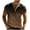 Brown, variant on Summer Tops T Shirts For Man Man Fashion Leisure Button Stripe Gradient Round Neck Short Sleeve Summer 2025