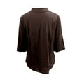thumbnail image 4 of Weikingp T Shirts For Women Clearance,Womens Button Down Shirts Color Block Casual 3/4 Sleeve Cotton Linen Causal Blouses Tops Work Blouse Tops V Neck T Shirts For Women Womens Tops Brown 3Xl, 4 of 4