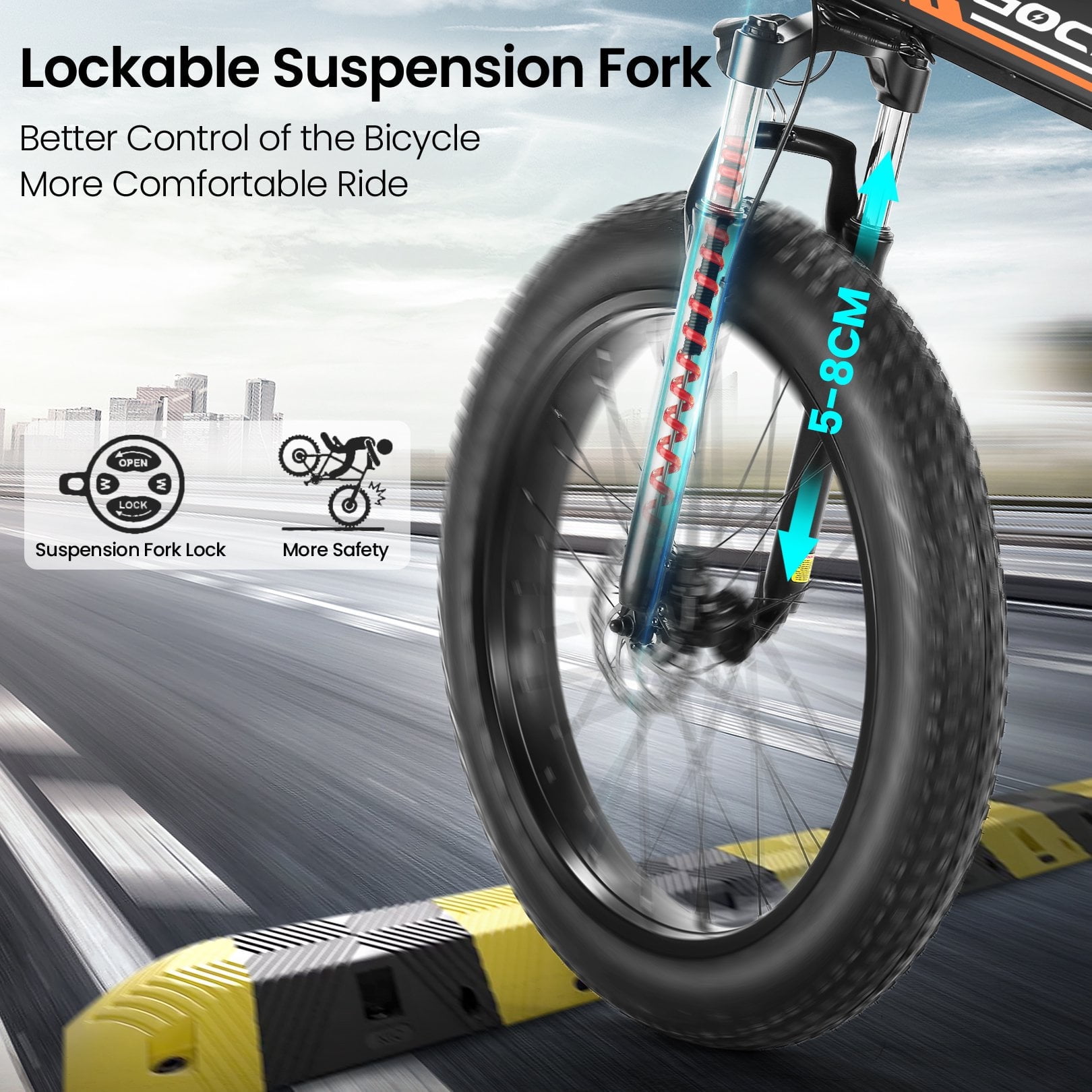 Gocio Ebike 750W Peak, 26"x4" Fat Tire Electric Bike, Full Suspensions, 48V 10.4Ah Foldable Electric Bikes Adult, LCD, 21 Speed, Electric Mountain Bike UL2849 Certified