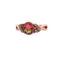 thumbnail image 2 of Oval Watermelon Tourmaline & Topaz Rose Gold Ring, Size 7 111, 2 of 9