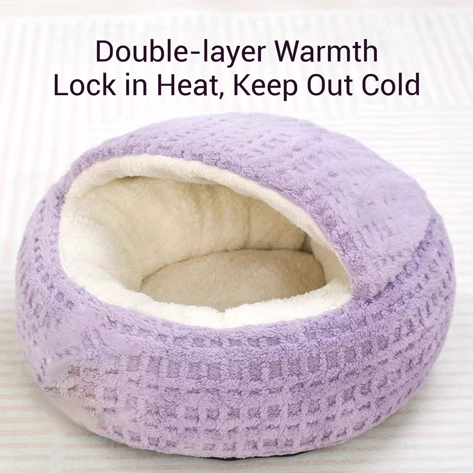 Cozy Hooded Pet Bed for Cats and Small Dogs - Semi Enclosed Warm Indoor Outdoor Warming for Puppy's Comfort and Rest