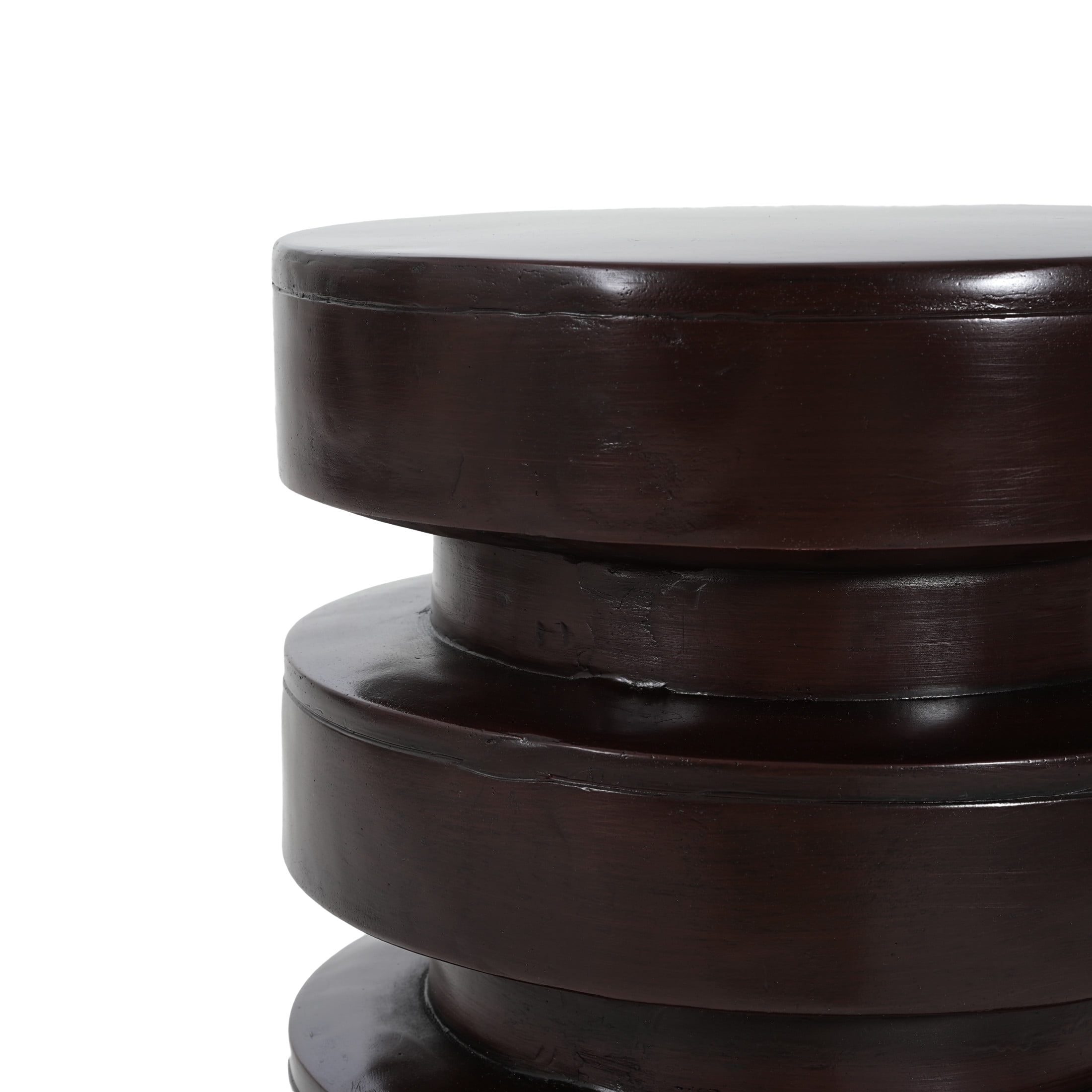 Christopher Knight Home 14.2" MGO Round Side Table, 3-Tier Indoor Outdoor Accent End Table, Brown