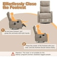 thumbnail image 4 of AENKYO Swivel Recliner Chair, Manual Rocking Massage Chair, Heated for Adults, for Living Room,khaki Chenille, 4 of 4