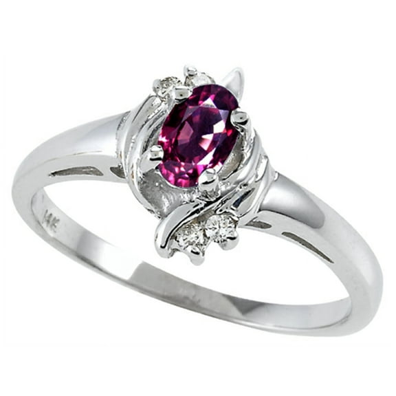 Tommaso Design� Oval 5x3 mm Genuine Rhodolite Ring