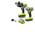 thumbnail image 1 of Kit de Taladro Percutor y Atornillador de Impacto Inalámbricos RYOBI 18V, 1 of 1