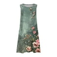 thumbnail image 6 of Womens Summer Dresses Plus Size Sleeveless Crew Neck Women's Trendy Casual Multicolor Print Beach Midi Tank Dress with Pockets XL, 6 of 6
