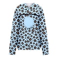 thumbnail image 6 of Sweatshirt For Women Pet Pouch Leopard Print Hoodie Long Sleeve Cuddle Pouch Dog Carrier Hoodie With Pet Pocket Light Blue 3Xl, 6 of 7