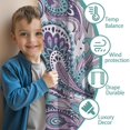 thumbnail image 3 of Blackout Kids Curtains,Purple and Teal Paisley and Floral Pattern Childrens Insulated Curtains Set Of 2,Bedroom Essentials,Toddler Room Decor 42x63in(106x160cm), 3 of 5