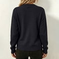 thumbnail image 4 of WULMLEO Women Zip Up Knit Cardigan, Long Sleeve Stand Collar Sweater Jacket with Pockets Soft Lightweight Loose Fit Casual Outerwear Black 2XL, 4 of 5