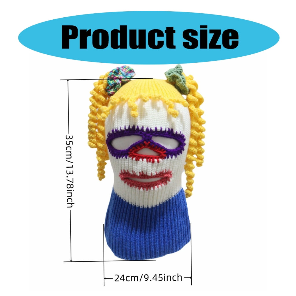 Yokua Fun Clown Balaclava Hat Novelty Face Mask Caps Pullover Hat for Skiing Hiking