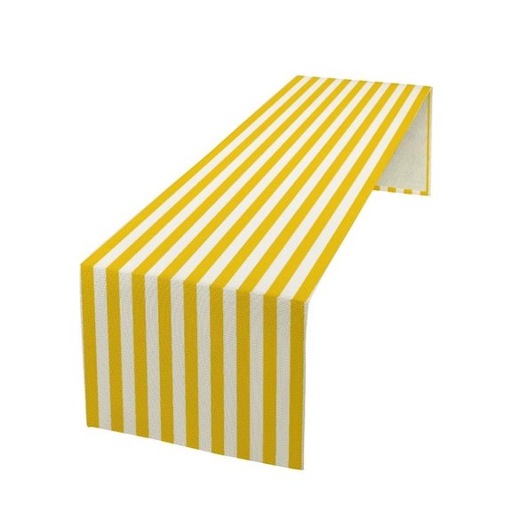 XINGAG Yellow White Striped Table Runner,Washable Table Cloth, Long Table Cover For Dining Coffee Table Wedding Banquet Party Indoor Outdoor Home Daily Table Decoration