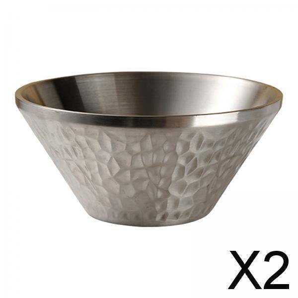 Cuencos de Acero inoxidable BLESIY Fáciles de Limpiar para mezclar 13cm 2 piezas