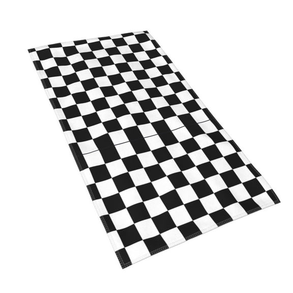 White And Black Checkered Pattern Hand Towel Ultra Soft Bath Towels Kitchen Dish Guest Towel For Spa Gym Home Decor 15.7"X27.5"