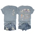 thumbnail image 1 of YDLCAFD T-Shirts pour Femmes Grande Taille Mode Décontractée Imprimé Col Rond Manches Courtes Pull T-Shirt, 1 of 2