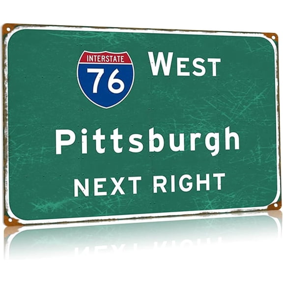 Highway Vintage Metal Tin Signs East Pittsburgh Pa Next Right Metal Posters Airport Street Direction Signage Plaque Office Club Bar Wall Art Decor 12x17 Inches