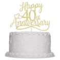 thumbnail image 2 of Cake topper Sleyberoy 40.º aniversario con brillo dorado, 2 of 8