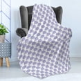 thumbnail image 4 of Pig Soft Flannel Fleece Throw Blanket, Nursery Pattern of Cartoon Farm Animal, Cozy Plush for Indoor and Outdoor Use, 50" x 70", Lavender Blue White, by Ambesonne, 4 of 5