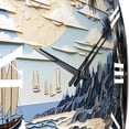 thumbnail image 3 of Designart "Beach Boat gracefulness Papercut I" Beach Oversized Wall Clock, 3 of 5