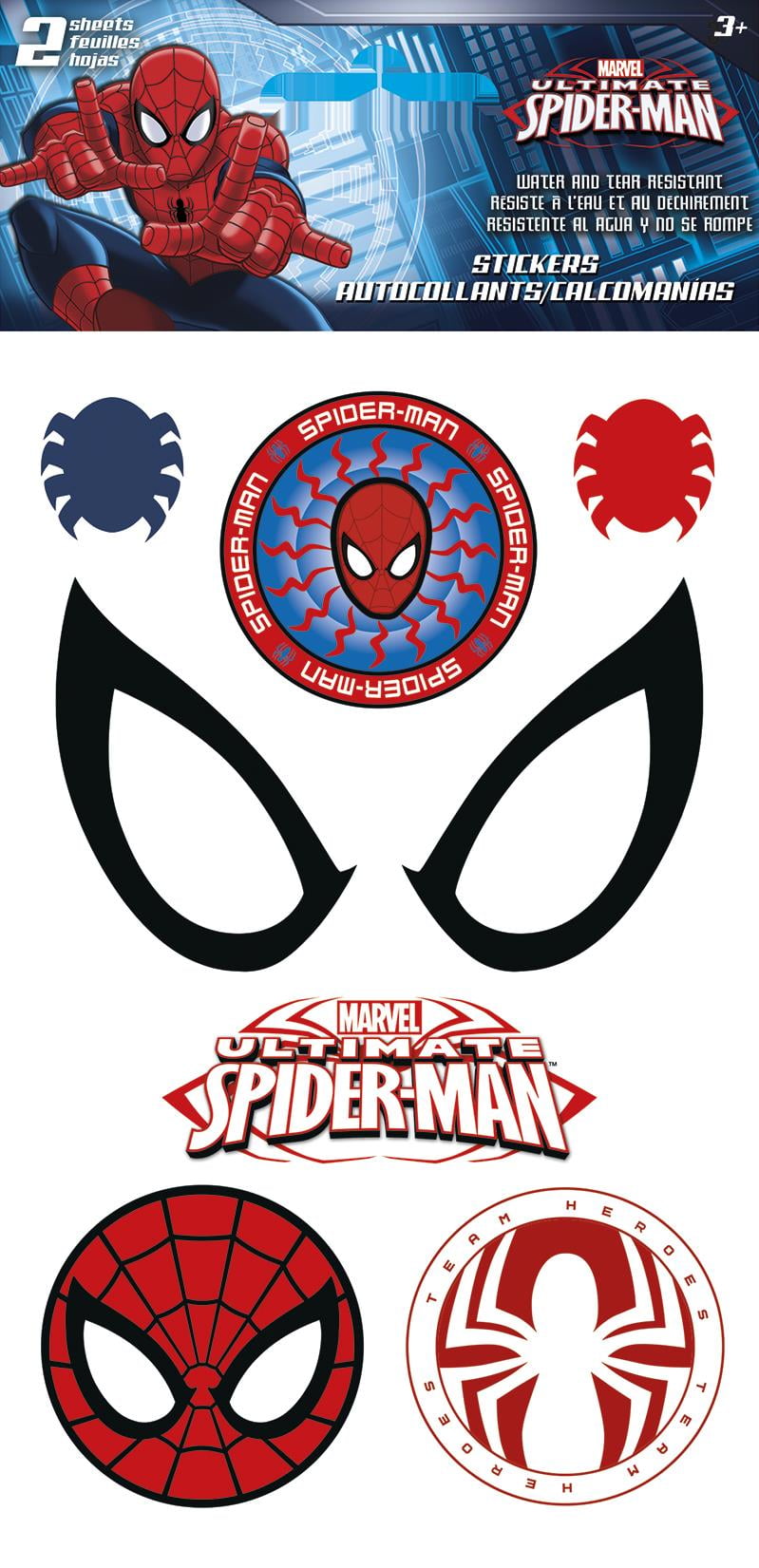 Spiderman Tyvek Stickers 2 Sheet