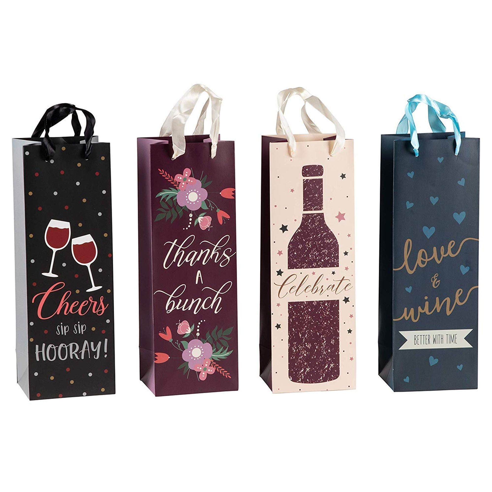 Wine Bags Bulk- 12-Pack Wine Gift Bags for Housewarming, Birthday